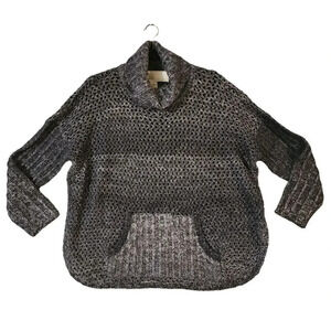 New $168 Curio Women Blue Gray Oversized Milaeger's Cur Denim Sweater Size Small